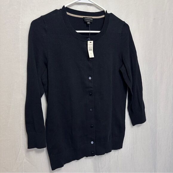NWT Talbots black Pima cotton button-up cardigan sweater size small - Picture 8 of 8